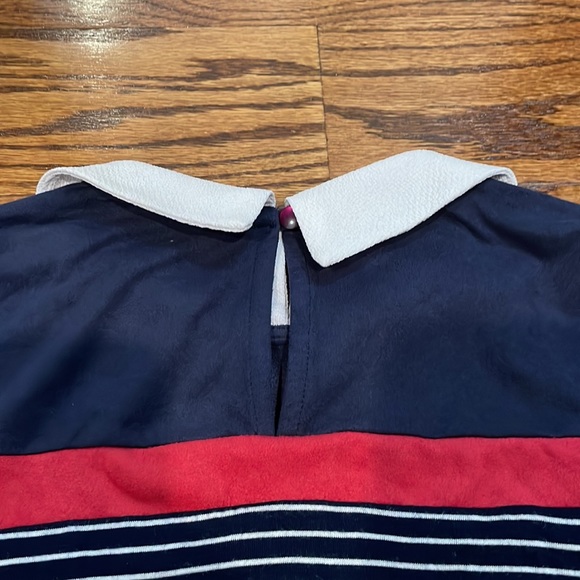 Sophia and Zeke faux dual layer shirt, navy blue and red, size kids 12 (L) - Picture 3 of 3